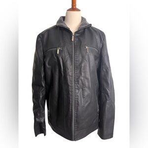 American Breed Men’s Faux Leather Jacket | Classic Moto Style size large